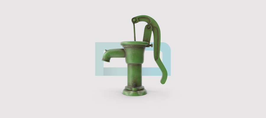 بئر بمضخة يدوية